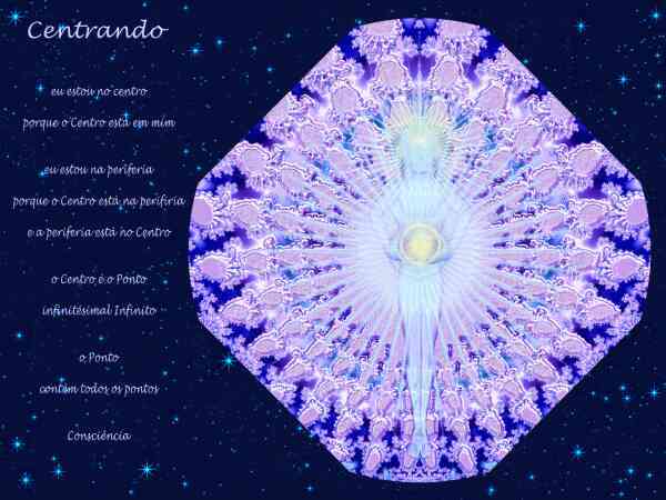 Centrando

eu estou no centro
porque o Centro est� em mim

eu estou na periferia
porque o Centro est� na periferia
e a periferia est� no Centro

o Centro � o Ponto 
infinit�simal Infinito

o Ponto
cont�m todos os pontos

Consci�ncia
